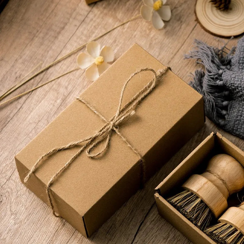 Natural Dish Cleaning Brushes - Set of 3 with Wooden Handles and Sisal Coconut Bristles