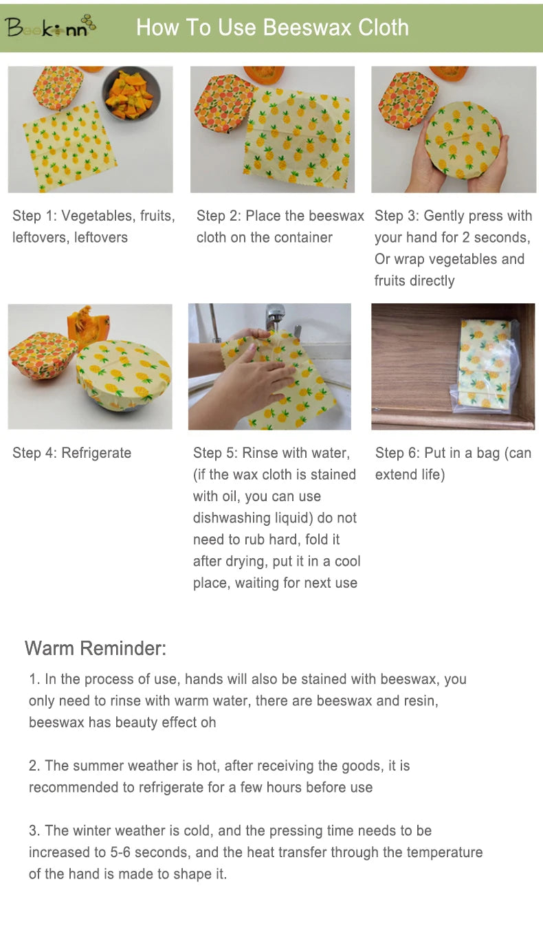 Organic Beeswax Cloth Wraps