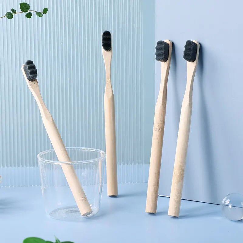 Adults Bamboo Toothbrushes 4-Pack
